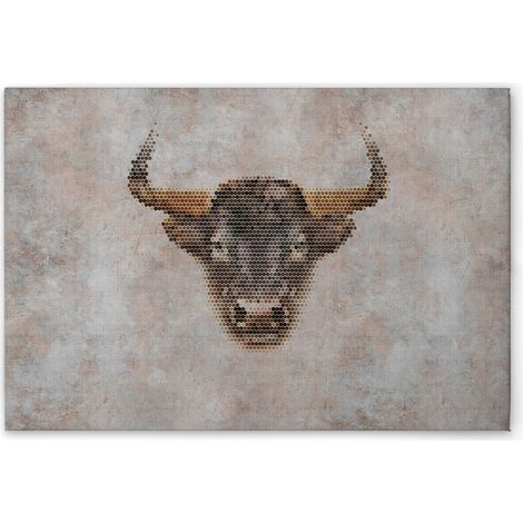 Leinwandbild Big Three Wisent M1-No.50971 - Kunstdruck auf Leinwand in Grau Beige - Wandbild 45 x 30 cm (1/5)