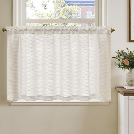 Rideau brise-bise motif arme, 1 pièce, H 60 x l 150 cm, beige (1/5)