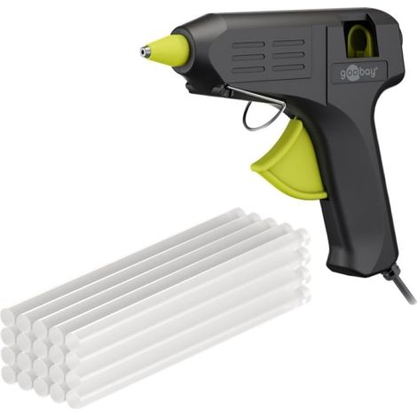 Hot Glue Gun 40W incl. 20 bâtons de colle-pour bâtons de 11mm, câble de 1m, temps de chauffe rapide 2-3 min, réparations ou bricolage, polyvalent pour la céramique, le bois, le métal, le cuir (1/5)
