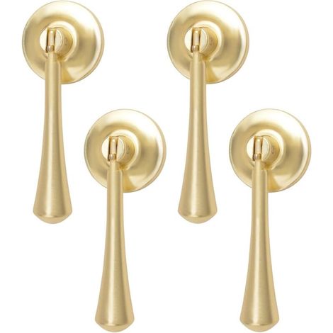 Teardrop-shaped cabinet handles for wardrobes, drawers and doors, 4 pieces (gold) (1/5)