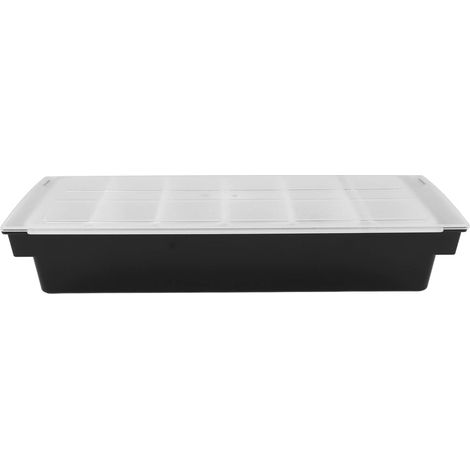Boîte à épices de cuisine avec couvercle, compartiments multiples, idéale pour la maison, le sel, le sucre, les noix, les bonbons, les fruits secs, noire, 6 compartiments (1/5)
