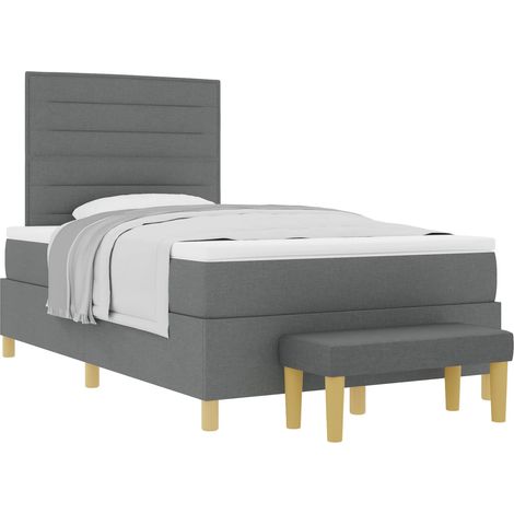 Maison Exclusive - Boxspringbett mit Kopfteil Dunkelgrau 200 x 12