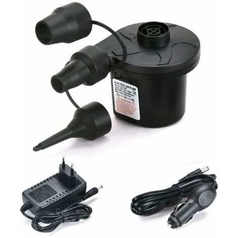 Pompe à Air Électrique Gonfleur Dégonfleur, Pompe Electrique avec 3 Buses Gonfleur Matelas Gonflable pour Matelas Pneumatique, Matelas Gonflables, Pataugeoire,Anneau de Natation (Maison/Voiture) (1/5)