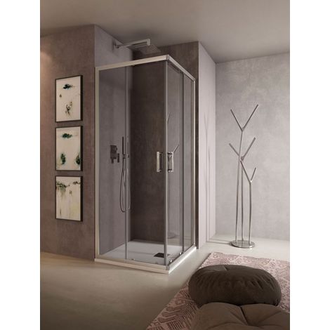 Box doccia Quadro in cristallo 6 mm trasparente cm. 70x120xh190