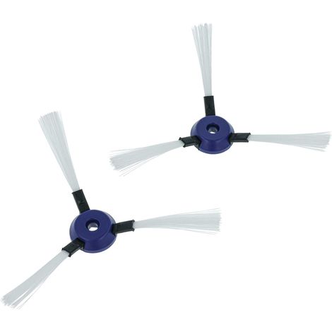 vhbw 2x spazzola laterale compatibile con Rowenta Smart Force Essential robot aspirapolvere - Set spazzole, nero / bianco / blu