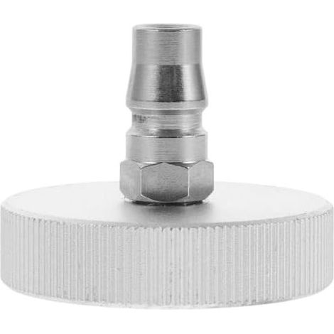 Adattatore per spurgo freni auto in alluminio argentato, compatibile con vari modelli, strumento facile da usare per la sostituzione del liquido freni (1/5)
