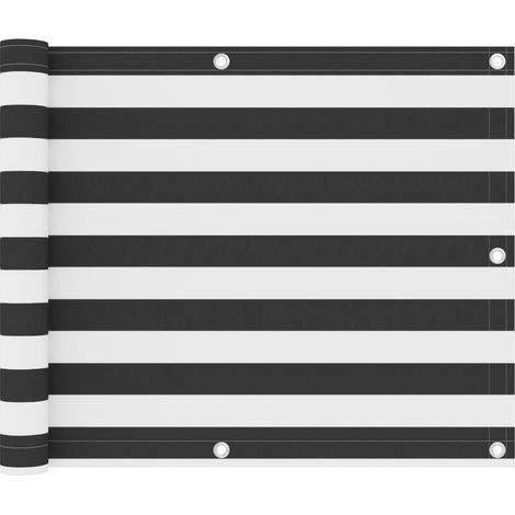 Écran de balcon Anthracite et blanc 75x300 Tissu Oxford (1/5)
