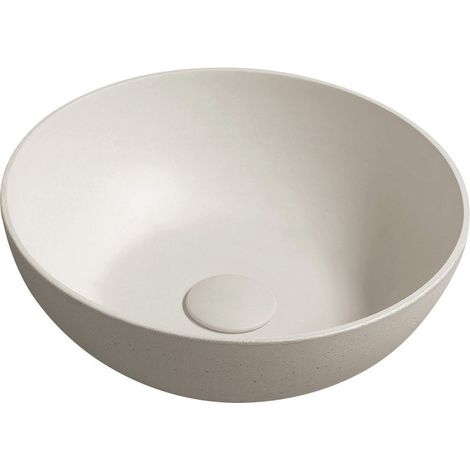 Sapho Formigo - Lavabo à poser, diamètre 39 cm, sans trop-plein, sans trou pour robinet, sable mat FG314 (1/5)