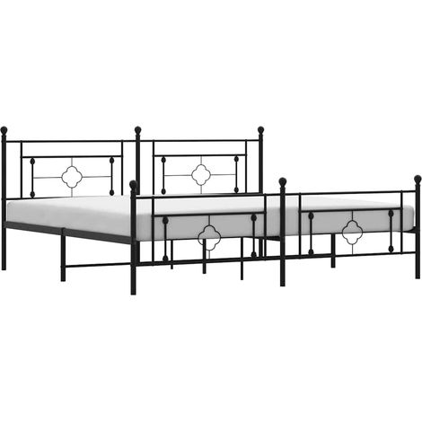 Maison Exclusive - Giroletto con Testiera e Pediera Metallo Nero 193x203 cm (1/5)