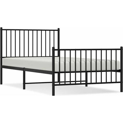 Maison Exclusive - Giroletto con Testiera e Pediera Metallo Nero 100x190 cm (1/5)