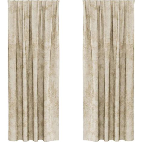 Rideaux en velours 2 pcs Crème 260 x 140 cm Velours