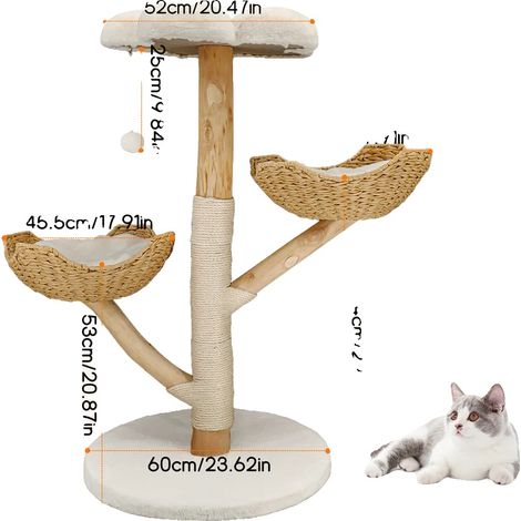 Árbol para gatos, estructura estable, gran comodidad, neumáticos de 4 capas - WT (1/2)