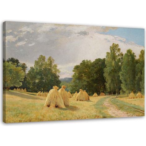 Tableau sur toile REPRODUCTION La meule de foin - I.Schischkin 90x60 (1/5)