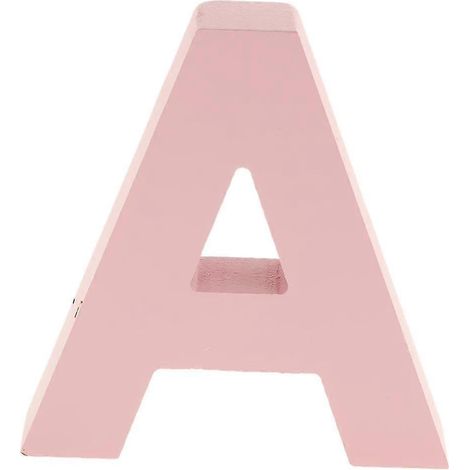 Lettres décoratives murales en bois rose de 26 lettres de l'alphabet-A (1/5)