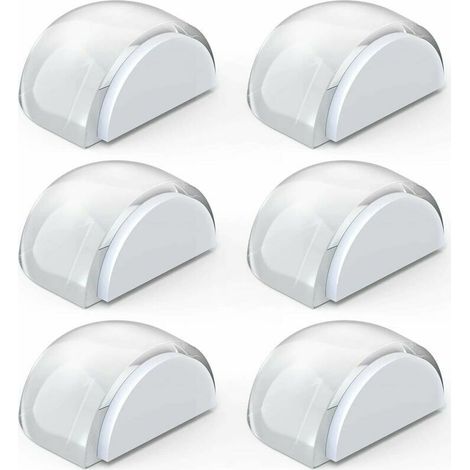 Butées de Porte Transparentes Stop-Porte Adhésif au Sol et Parquet, Butoirs de Porte Protection de Portes et Murs, 6pcs (1/5)