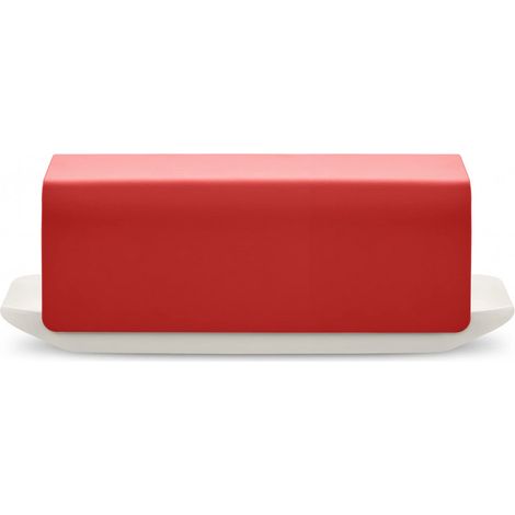 Beurrier - huilier - vinaigrier - ALESSI - BG04 R - Porcelaine - Couvercle inox 18/10 - Rouge