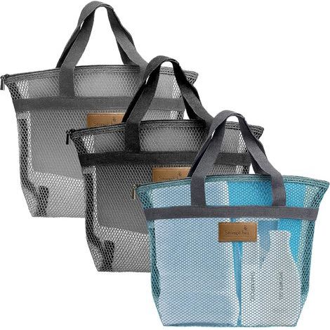 3 Pièces Sac de Douche Camping,SacGrande Capacité pour Jouets de Plage,Sac de Plage Plastique,la Salle de Sport,la Salle de Douche, les Voyages et le Camping (1/5)