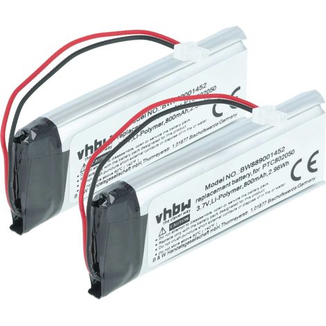 vhbw 2x Battery compatible with Sena SRL-01 (SP51), SRL2 Wireless Headset Headphones (800 mAh, 3.7 V, Li-polymer)