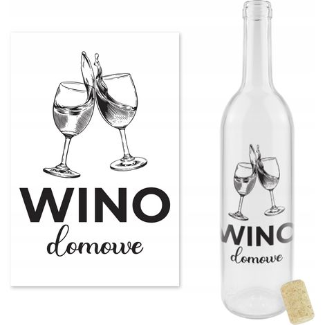 Bottiglia di vino CON STAMPA 0,75l HOME WINE bottiglie di vetro TRASPARENTI (1/5)