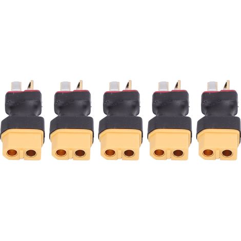 Lot de 5 adaptateurs XT60 vers prise T pour batterie vers chargeur ESC (port mâle) pour voiture RC (1/5)