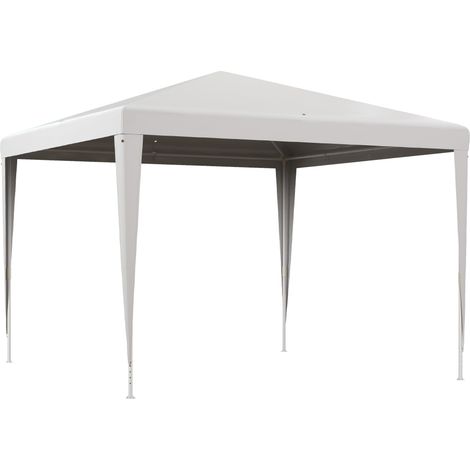 Weißer 3x3m Gartenpavillon – Festzelt für Empfänge – Stahlrahmen – PE-Plane – Ideal für Partys und Hochzeiten