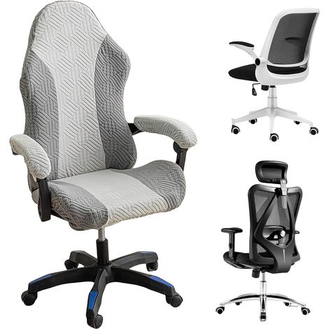 Coprisedia da gioco: coprisedia da ufficio, rimovibile, lavabile, universale, elastico, per sedia da computer, sedia da scrivania, sedia girevole (1/4)