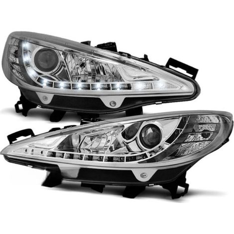 Paire de feux phares Peugeot 207 06-12 Daylight led chrome-33364348 (1/2)
