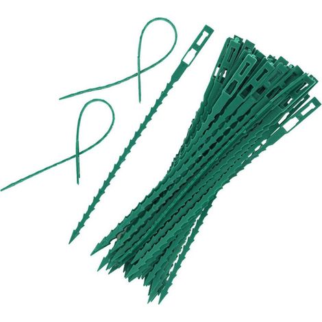 100Pcs Accroche Tuteurs pour Tomates Arbres Tuteurs de Plantes Attache et Soutien Réglable pour Plantes Serre câble Lien en Plastique pour Jardinage Bricolage 17CM