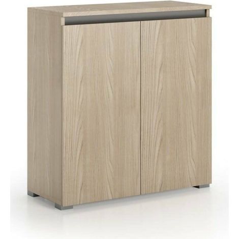 Dmora - Zapatero Calla, Mueble multiusos, Zapatero con 2 puertas que ahorra espacio, Armario con estantes, 100% Made in Italy, 80x37h102 cm, Olmo, con embalaje reforzado