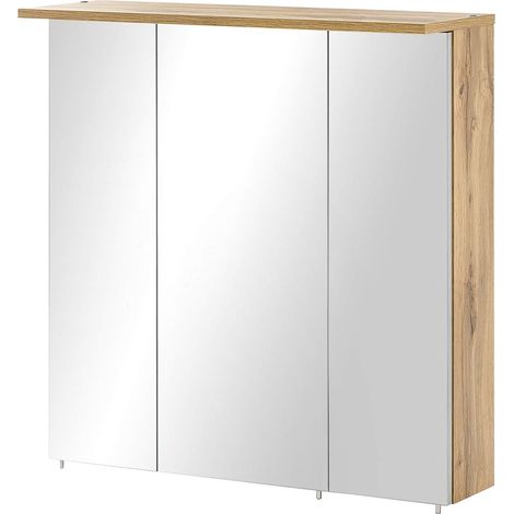 Armoire De Toilette avec Miroir, Décor Chêne Cottage, 70,5 x 16 x 72,5 cm (1/5)