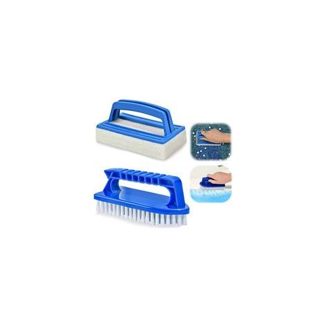 Juego de 2 cepillos para piscina, esponjas para piscina, almohadilla de limpieza, esponja, cepillo para algas, cepillo de limpieza, estropajo manual, adecuado para limpiar la suciedad y la espuma de l