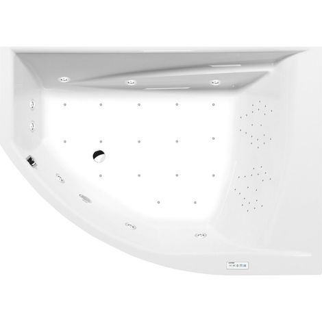 Baignoire balnéo TANDEM R, 170x130x50cm, Highline Hydro-Air, chrome (1/4)