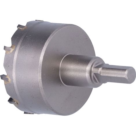 Scie cloche en acier rapide à trois lames, conception à angle d'inclinaison, coupe-trous durable pour métal, clé hexagonale incluse, 55 mm (1/5)