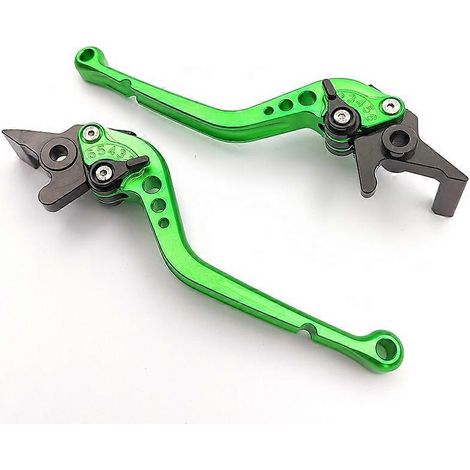 Tige de commande de klaxon de frein de moto PCX160 modifiée, matériau en alliage d'aluminium, frein réglable anti-chute, poignée longue et courte (vert 3) (1/5)