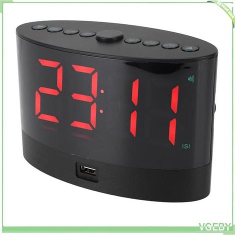 Réveil - FAFEICY - Vibromasseur shaker de lit - Vibration sans fil - Écran LED incurvé - Volume réglable (1/4)