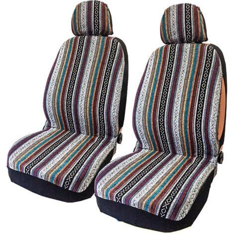 Funda de asiento de coche, juego de 4 piezas – Diseño colorido Baja – Protección contra el sudor y el polvo – Fácil instalación con apertura elástica (1/5)