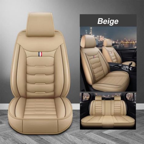 Housse de siège avant de voiture - - Universelle - Cuir PU - Beige - Protection pour SUV (1/2)