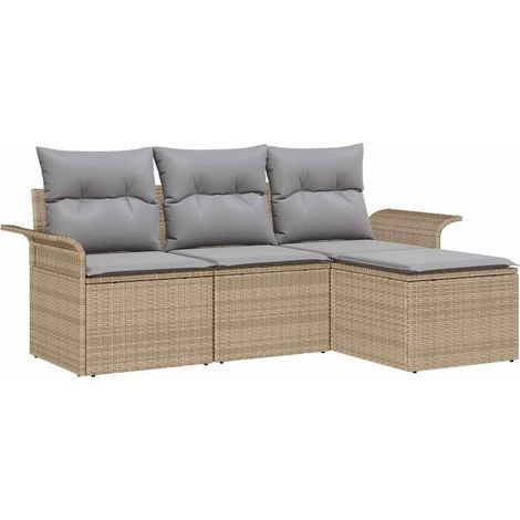 Maison Exclusive - Garten-Sofa-Set mit Kissen mit Speicher 4 pcs