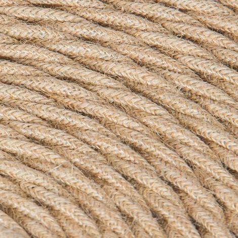 Câble Electrique Toile de Jute Torsadé  3x0.75mm2 - Fil Electrique Tissu