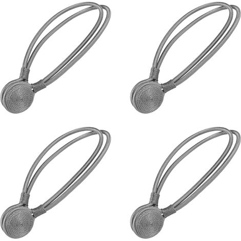 Magnetic Woven Rope Curtain Tiebacks 16.5 Inch Curtain Tiebacks for Living Room Bedroom (4 Pieces)