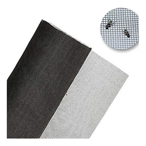 Moustiquaire noire pour fenêtre et porte 120 x 200 cm sans perçage, filet anti-insectes découpable, protection contre moustiques pour maison, chambre, balcon et terrasse (1/5)