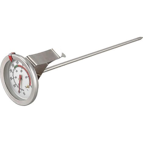 Thermomètre à sonde portable de 8 pouces pour la friture de dindes, avec un cadran de 2 pouces, en acier inoxydable et compatible avec les grils P RK. (1/5)