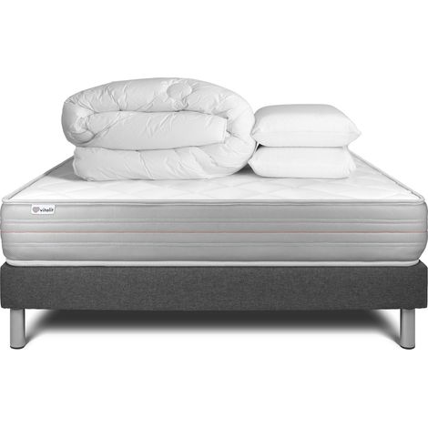 Pack Colchón gris espuma viscoelástica 140 x 200