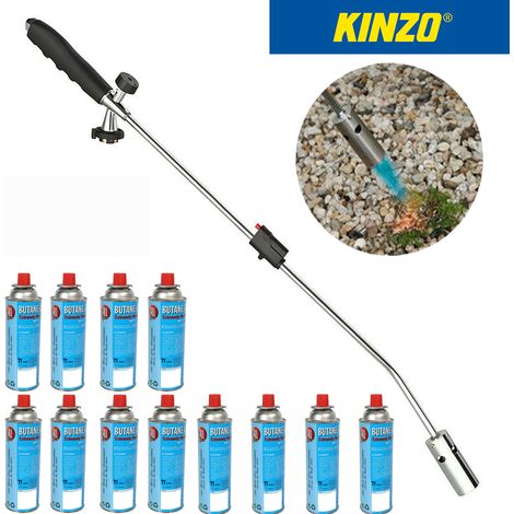 Kinzo Unkrautbrenner + 12 Butan Gaskartuschen-M11929+12xM21376