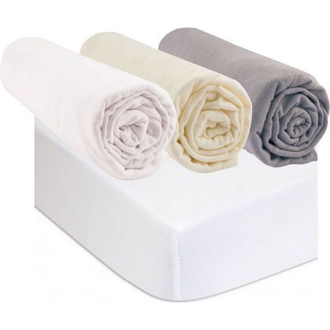 3 Draps housse 60x120 cm Multi + 2 Alèses en Coton Bio (1/4)
