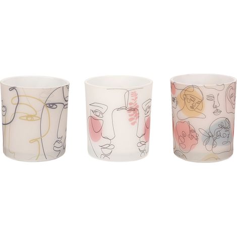 Lot de 3 bougeoirs en verre à motif unique, chandelier décoratif exquis pour salon et restaurant (1/5)