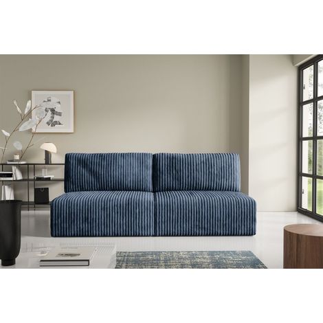 Sofa 3-Sitzer mit Schlaffunktion NATALIA XS in Stoff Tilia Dunkelblau