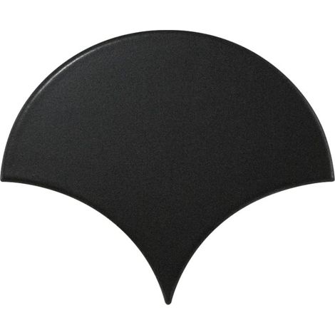 Carrelage mural faïence effet graphique SCALE FAN écaille 12x10.6cm Ecaille 12x10.6cm Noir - Mat - boîte de 0.37 m2 323335 - - boîte de 0.37 m2