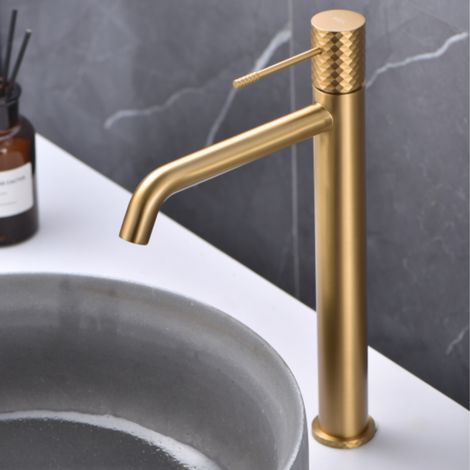 Imex -  Grifo Monomando Lavabo Caño Alto Oro Serie  Génova (1/4)