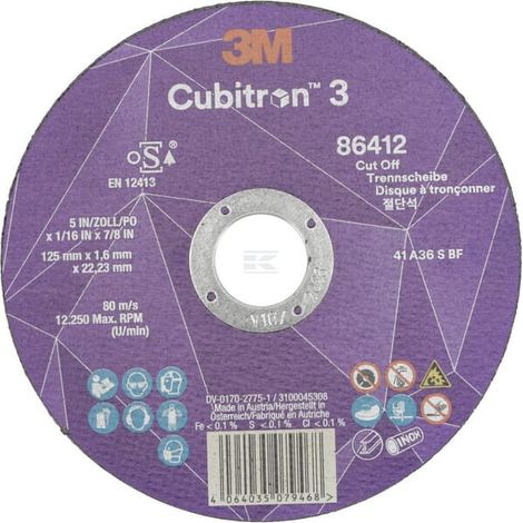 Disco de corte Cubitron 3 125 x 1,6 mm 3M 86412